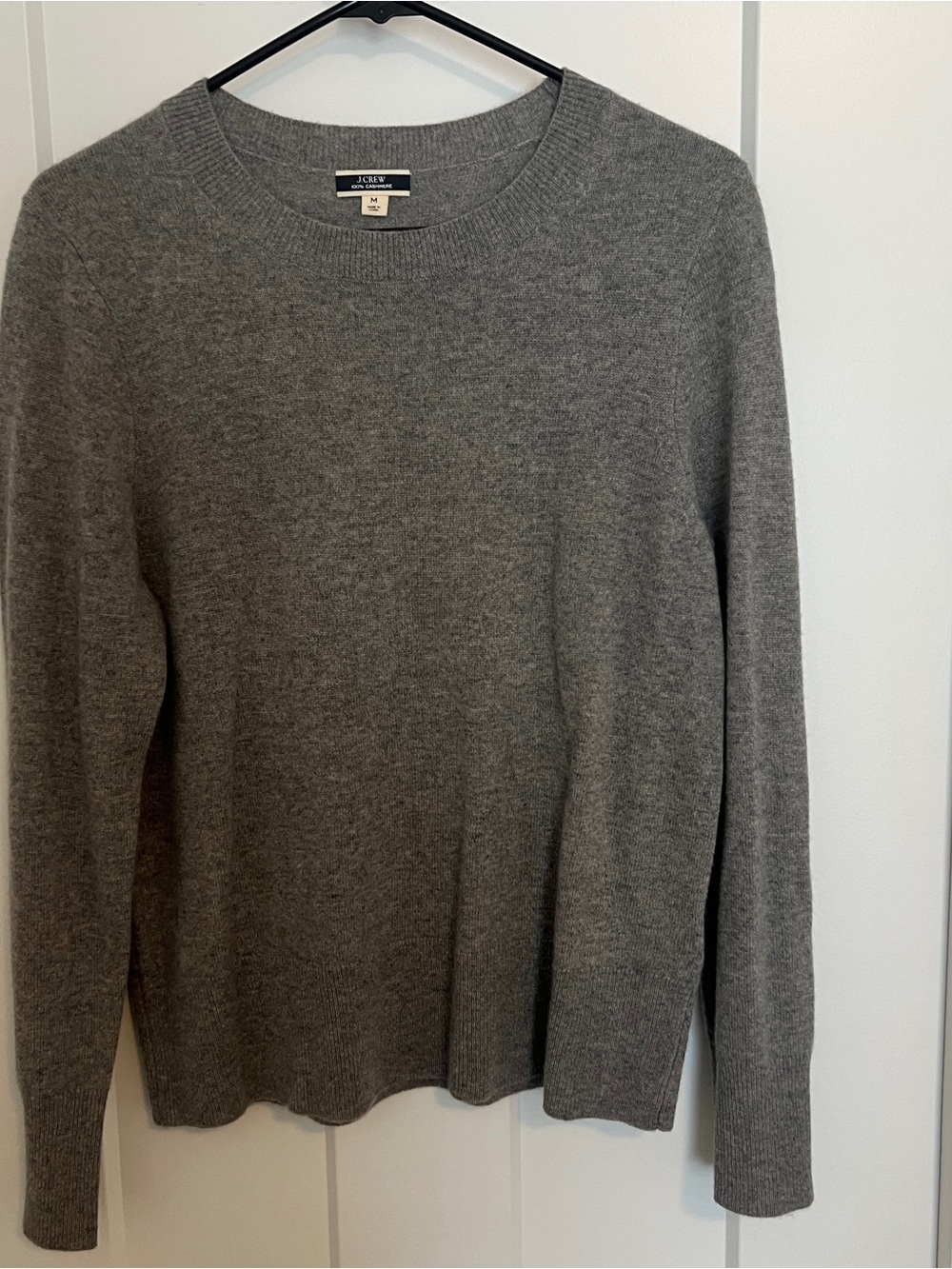 J. Crew Gray Cashmere Crewneck Sweater size medium